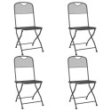  Składane krzesła ogrodowe, 4 szt., antracytowe, metalowa siatka