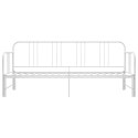  Sofa z wysuwaną ramą łóżka, biała, metalowa, 90x200 cm
