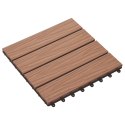  Płytki tarasowe tłoczone, WPC, 11 szt, 30x30cm, 1m², jasny brąz