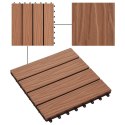  Płytki tarasowe tłoczone, WPC, 11 szt, 30x30cm, 1m², jasny brąz