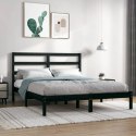  Rama łóżka, czarna, lite drewno sosnowe, 140x190 cm
