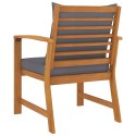  Krzesła ogrodowe, 2 szt., ciemnoszare poduszki, drewno akacjowe