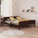  Rama łóżka, ciemnobrązowa, lite drewno sosnowe, 200 x 200 cm