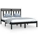  Rama łóżka, lite drewno, czarna, 120x190 cm, podwójna