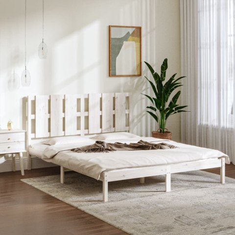  Rama łóżka, biała, lite drewno sosnowe, 160 x 200 cm