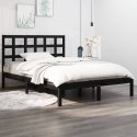  Rama łóżka, lite drewno, czarna, 120x190 cm, podwójna