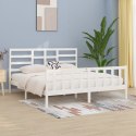  Rama łóżka, biała, lite drewno sosnowe, 200 x 200 cm