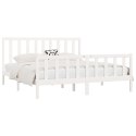  Rama łóżka, biała, lite drewno, 200 x 200 cm