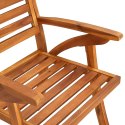  Krzesła ogrodowe, 2 szt., lite drewno akacjowe