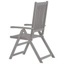  Rozkładane krzesła ogrodowe, 3 szt., szare, drewno akacjowe