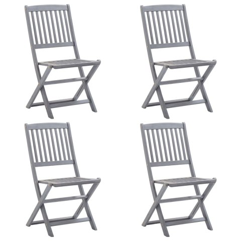  Składane krzesła ogrodowe, 4 szt., lite drewno akacjowe