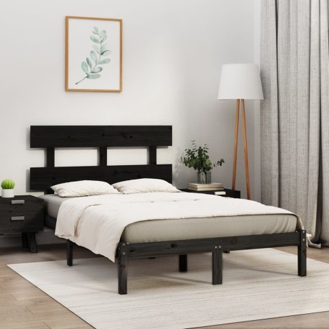  Rama łóżka, czarna, lite drewno, 200 x 200 cm