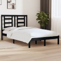  Rama łóżka, czarna, lite drewno sosnowe, 120 x 200 cm