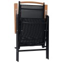  Składane krzesła ogrodowe, 2 szt., aluminium/textilene, czarne