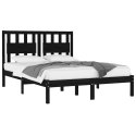  Rama łóżka, czarna, lite drewno sosnowe, 120x190 cm, podwójna