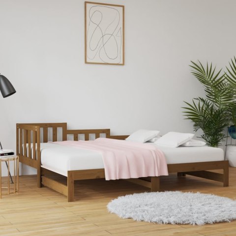  Łóżko rozsuwane, miodowy brąz, 2x(80x200) cm, drewno sosnowe