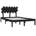  Rama łóżka, czarna, 120x200 cm, lite drewno