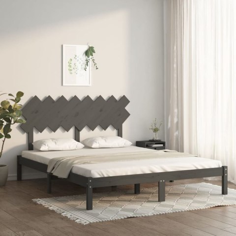  Rama łóżka, szara, 160 x 200 cm, lite drewno