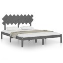  Rama łóżka, szara, 160 x 200 cm, lite drewno