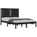  Rama łóżka, czarna, lite drewno, 120x190 cm, podwójna
