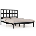 Rama łóżka, czarna, lite drewno sosnowe, 120x190 cm, podwójna