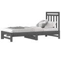  Łóżko rozsuwane, szare, 2x(90x190) cm, lite drewno sosnowe