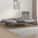  Łóżko rozsuwane, szare, 2x(90x190) cm, lite drewno sosnowe