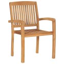  Sztaplowane krzesła ogrodowe, 6 szt., lite drewno tekowe