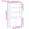  Szafka, czarna, 80x35x154 cm, lite drewno sosnowe