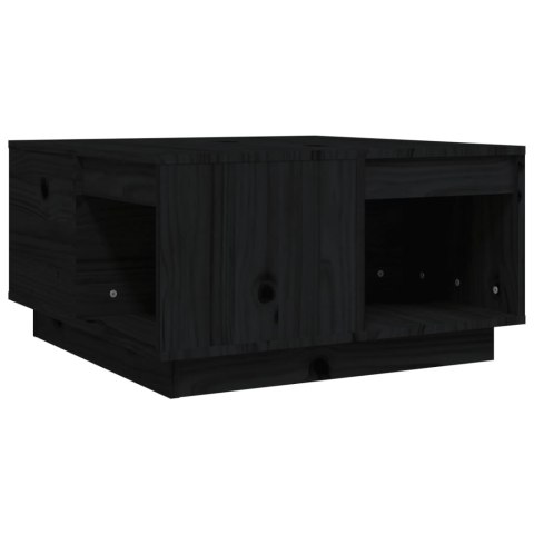 Stolik kawowy, czarny, 60x61x32,5 cm, lite drewno sosnowe Stolik kawowy, czarny, 60x61x32,5 cm, lite drewno sosnowe