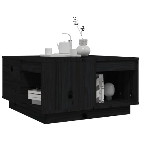 Stolik kawowy, czarny, 60x61x32,5 cm, lite drewno sosnowe Stolik kawowy, czarny, 60x61x32,5 cm, lite drewno sosnowe