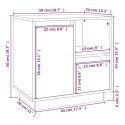  Szafki nocne, 2 szt., szare, 50x34x50 cm, lite drewno sosnowe