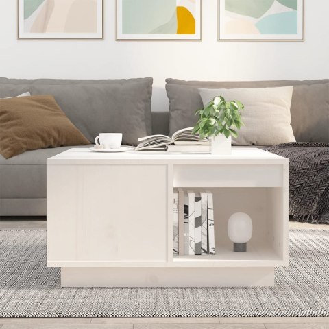 Stolik kawowy, biały, 60x61x32,5 cm, lite drewno sosnowe Stolik kawowy, biały, 60x61x32,5 cm, lite drewno sosnowe