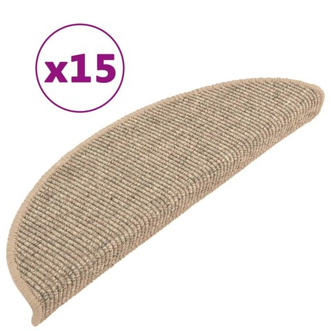 Samoprzylepne nakładki na schody, 15 szt., 56x20 cm, ciemny beż Samoprzylepne nakładki na schody, 15 szt., 56x20 cm, ciemny beż