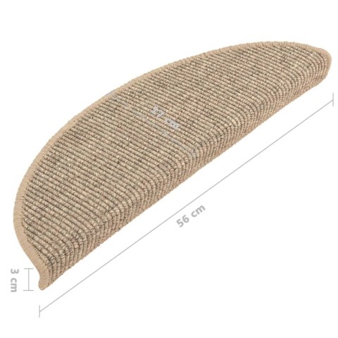 Samoprzylepne nakładki na schody, 15 szt., 56x20 cm, ciemny beż Samoprzylepne nakładki na schody, 15 szt., 56x20 cm, ciemny beż