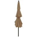  3-poziomowy parasol na aluminiowym słupku, taupe, 3,5 m