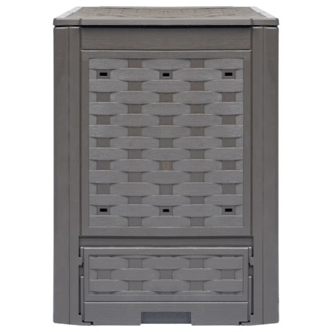 Kompostowniki, 2 szt., 60x60x83 cm, 600 L, rattan z tworzywa Kompostowniki, 2 szt., 60x60x83 cm, 600 L, rattan z tworzywa