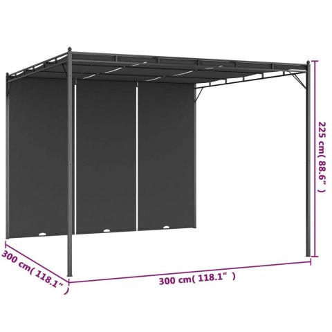 Altana ogrodowa z zasłoną boczną, 3 x 3 x 2,25 m, antracytowa Altana ogrodowa z zasłoną boczną, 3 x 3 x 2,25 m, antracytowa