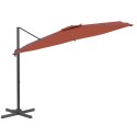  Wiszący parasol z LED, terakotowy, 400x300 cm