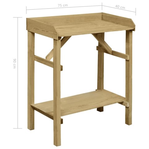 Stolik ogrodniczy, impregnowane drewno sosnowe, 75x40x90 cm Stolik ogrodniczy, impregnowane drewno sosnowe, 75x40x90 cm