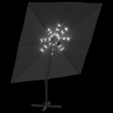  Wiszący parasol z LED, antracytowy, 400x300 cm