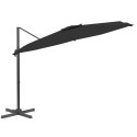  Wiszący parasol z LED, czarny, 400x300 cm