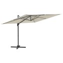  Wiszący parasol z LED, piaskowy, 400x300 cm