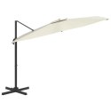  Wiszący parasol z LED, piaskowy, 400x300 cm