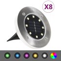  Solarne lampy gruntowe LED, 8 szt., kolory RGB