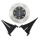  Solarne lampy gruntowe LED, 8 szt., kolory RGB