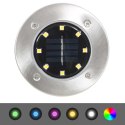  Solarne lampy gruntowe LED, 8 szt., kolory RGB