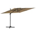  Wiszący parasol z podwójną czaszą, kolor taupe, 300x300 cm