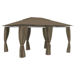  Namiot ogrodowy z zasłonami, 4 x 3 m, taupe, 180 g/m²