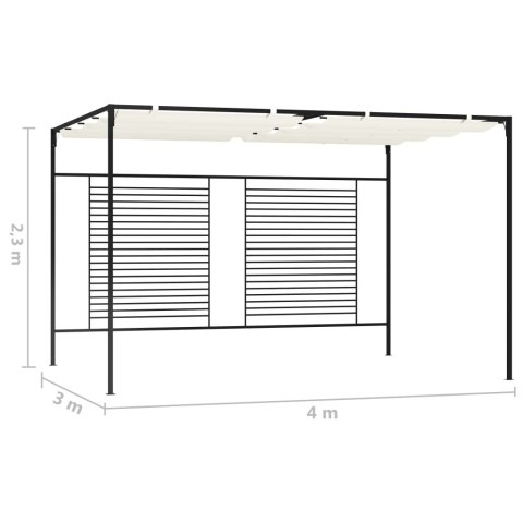 Altana ogrodowa ze zwijanym dachem, 3x4x2,3m, kremowa, 180 g/m² Altana ogrodowa ze zwijanym dachem, 3x4x2,3m, kremowa, 180 g/m²